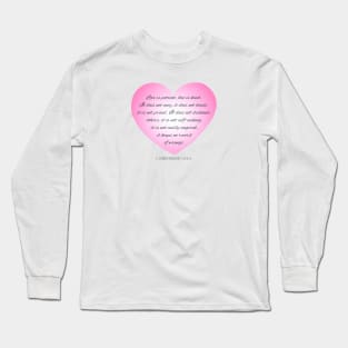 Inspirational Love Bible Verse Valentine's Day Calligraphy Long Sleeve T-Shirt